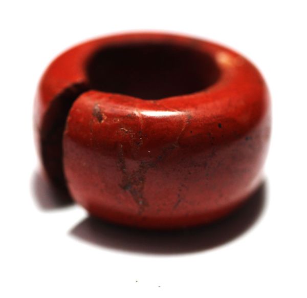 Picture of ANCIENT EGYPT, 18TH DYNASTY, RED JASPER HAIR RING. 1400 B.C