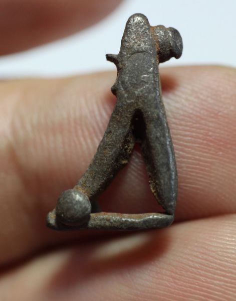 Picture of ANCIENT IRON AGE SILVER AMULET. 900 - 700 B.C  FOUND IN JORDAN. PROBABLY A CAT