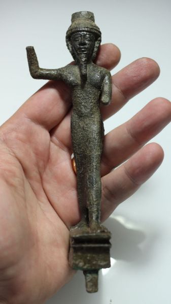 Picture of ANCIENT EGYPT. BRONZE ONURIS STATUE. 600 - 300 B.C  .SOLID
