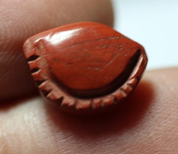 Picture of ANCIENT EGYPT. RED JASPER SEA SHELL AMULET. 1250 B.C