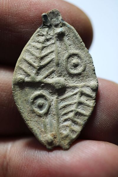 Picture of ANCIENT JUDAEA. LEAD FRAGMENT?  FOUND WITH HASMONEAN COINS  200 B.C