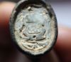 Picture of ANCIENT EGYPT.  STONE SCARAB SET IN BRONZE SEAL HANDLE. 800 B.C