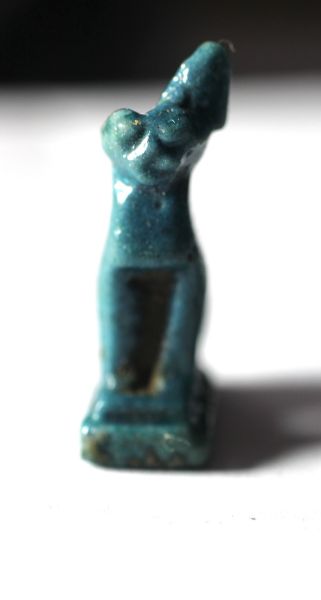 Picture of  ANCIENT EGYPT FAIENCE CAT AMULET. 600 - 300 B.C
