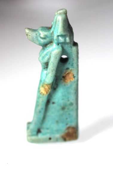 Picture of ANCIENT EGYPT FAIENCE ANUBIS AMULET. 600 - 300 B.C