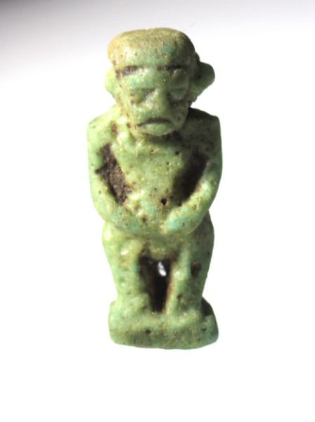 Picture of ANCIENT EGYPT.  FAIENCE PATAIKOS AMULET. 600 - 300 B.C