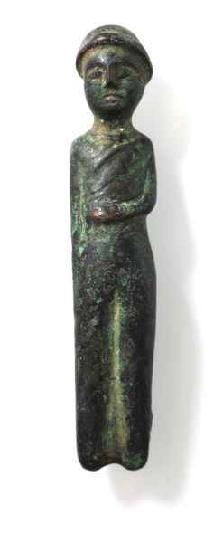 Picture of ANCIENT AEGEAN (GREEK) BRONZE STATUE OF A  MALE. 700 B.C