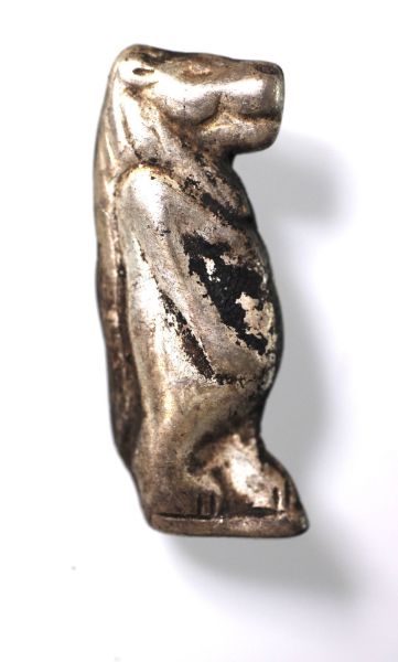 Picture of ANCIENT EGYPT , NEW KINGDOM SILVER TAWERET AMULET.  1250 B.C