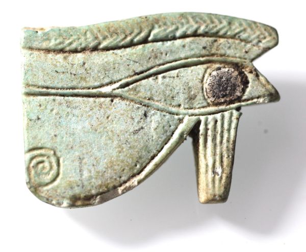 Picture of ANCIENT EGYPT. FAIENCE EYE OF HORUS. NICE SIZE. 600 - 300 B.C