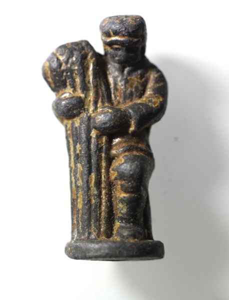 Picture of  Ancient Egypt. ROMAN GILDED LEAD HARVEST FIGURINE. 200 - 300 A.D