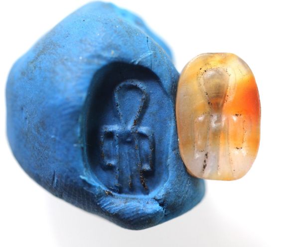 Picture of ANCIENT EGYPT. CARNELIAN STONE SCARAB. 1250 B.C