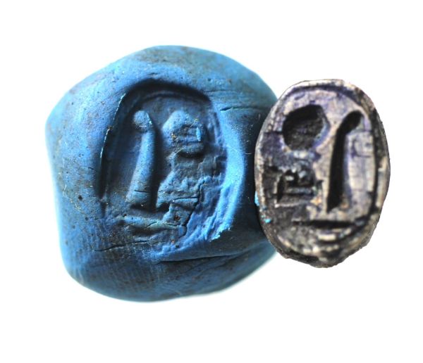 Picture of ANCIENT EGYPT.  STONE SCARAB. 1250 B.C  RAMISSES II ERA