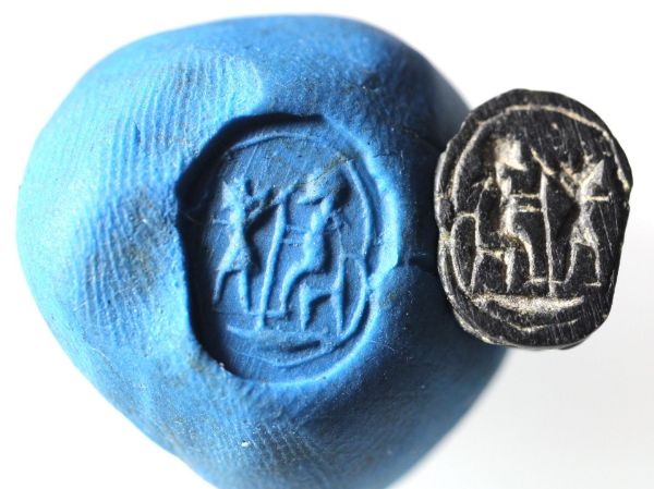 Picture of ANCIENT EGYPT.  NEW KINGDOM  STONE SCARAB. 1400 - 1200 B.C