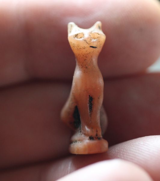 Picture of ANCIENT EGYPT, NEW KINGDOM CARNELIAN CAT AMULET. 1400 B.C