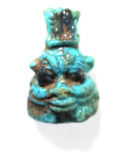 Picture of ANCIENT EGYPT. FAIENCE BES AMULET. 600 - 300 B.C