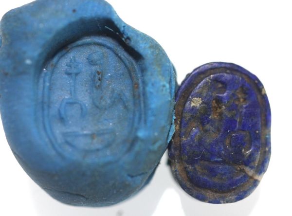 Picture of ANCIENT EGYPT. NEW KINGDOM. LAPIS LAZULI SCARAB. 1300 B.C