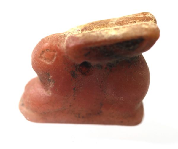 Picture of ANCIENT EGYPT -  BEAUTIFUL  CARNELIAN AMULET OF A HARE . NEW KINGDOM .1250 B.C.