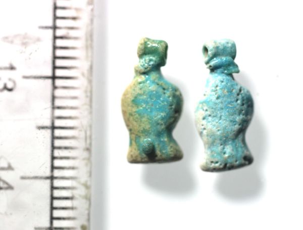 Picture of ANCIENT EGYPT. AMARNA FAIENCE AMULETS. TIME OF KING TUTANKHAMUN. 13TH CENTURY B.C