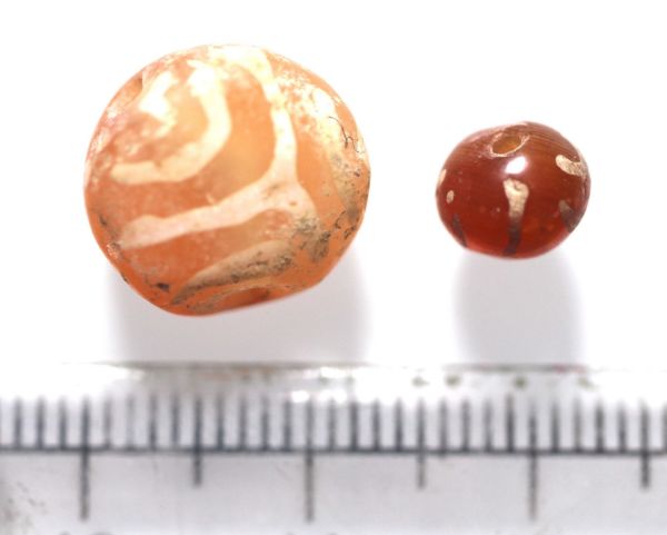 Picture of ANCIENT BYZANTINE ETCHED STONE BEADS. 1000 + YEARS OLD