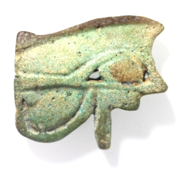 Picture of ANCIENT EGYPT. FAIENCE EYE OF HORUS AMULET. 600 - 300 B.C