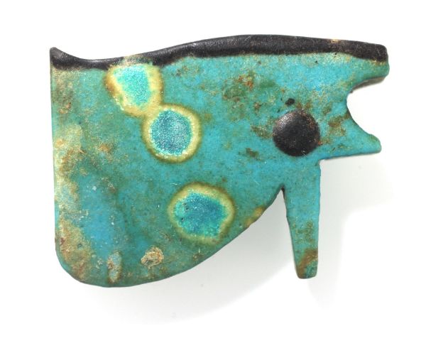 Picture of ANCIENT EGYPT. FAIENCE EYE OF HORUS AMULET. 600 - 300 B.C