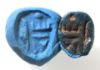 Picture of ANCIENT EGYPT.  FAIENCE SCARABOID.  1300 B.C . IN THE SHAPE OF AN EGYPTIAN MALE'S HEAD