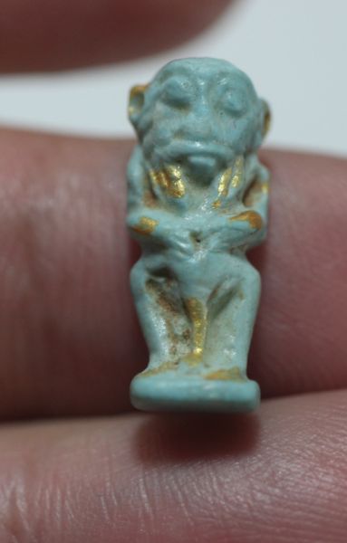 Picture of ANCIENT EGYPT. FAIENCE BES AMULET.  300 - 100 B.C