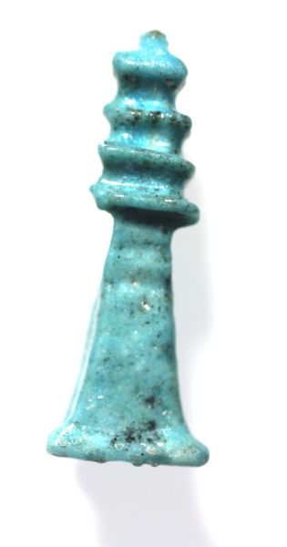 Picture of ANCIENT EGYPT.  FAIENCE DJED PILLAR AMULET. 600 - 300 B.C