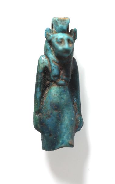 Picture of ANCIENT EGYPT. FAIENCE LION HEADED AMULET. 600 - 300 B.C - UPPER PART