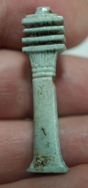 Picture of ANCIENT EGYPT. FAIENCE DJED PILLAR AMULET. 600 - 300 B.C 