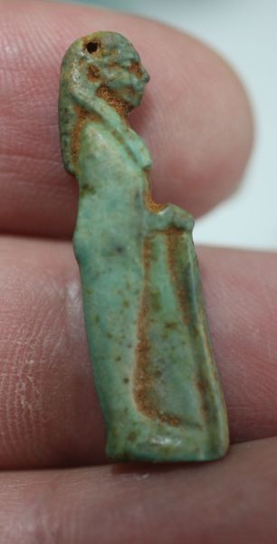 Picture of ANCIENT EGYPT. FAIENCE SON OF HORUS AMULET. 600 - 300 B.C