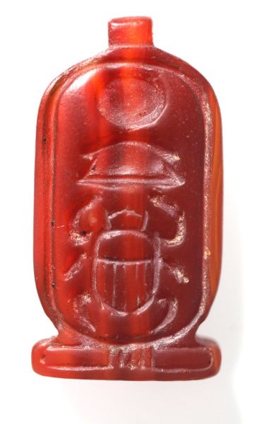 Picture of ANCIENT EGYPT. CARNELIAN STONE CARTOUCHE AMULET / PENDANT. WITH THE  NAME OF KING SENWORSRET II 