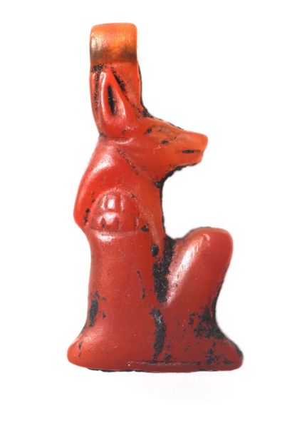 Picture of ANCIENT EGYPT. CARNELIAN STONE ANUBIS AMULET .   13 CENTURY B.C - NEW KINGDOM