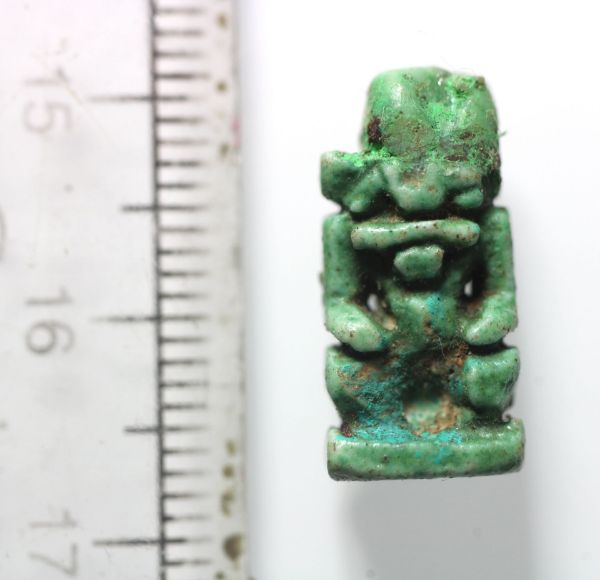 Picture of ANCIENT EGYPT. FAIENCE BES AMULET. 600 - 300 B.C