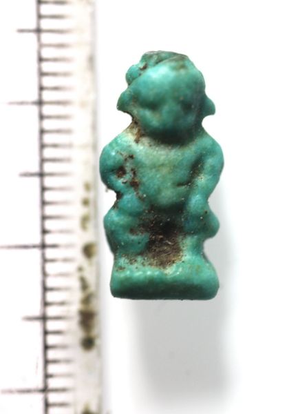 Picture of ANCIENT EGYPT. FAIENCE PATAIKOS AMULET. 600 - 300 B.C