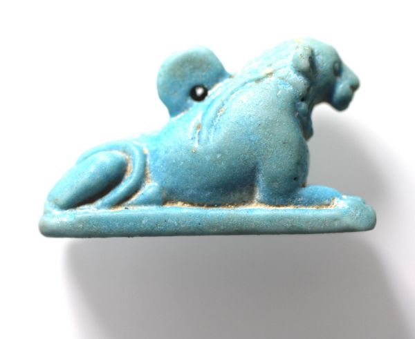 Picture of ANCIENT EGYPT FAIENCE LION AMULET. 600 - 300 B.C