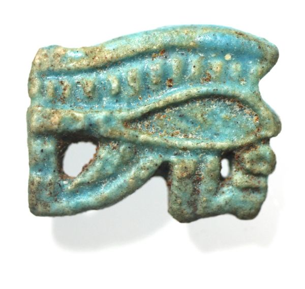 Picture of ANCIENT EGYPT. FAIENCE EYE OF HORUS AMULET. 600 - 300 B.C