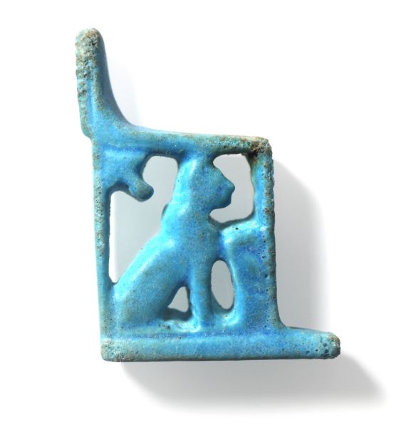 Picture of ANCIENT EGYPT. FAIENCE CHAIR / BASE. BASTET. 600 - 300 B.C