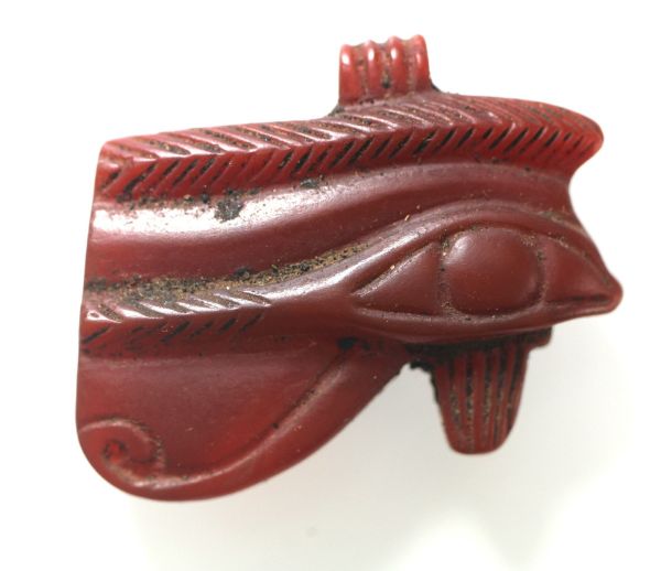 Picture of ANCIENT EGYPT. CARNELIAN EYE OF HORUS AMULET. 1250 B.C  NEW KINGDOM