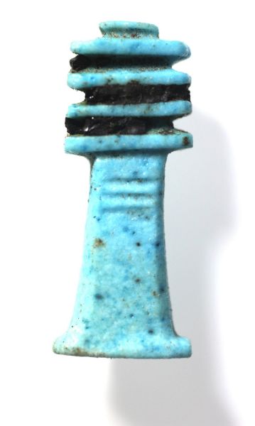 Picture of  ANCIENT EGYPT.  FAIENCE DJED PILLAR AMULET. 600 - 300 B.C