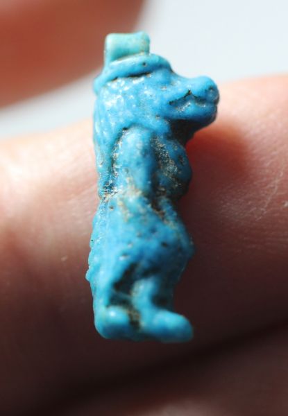 Picture of ANCIENT EGYPT. TIME OF TUTANKHAMUN FAIENCE  AMULET. TAWERET.  1450 B.C