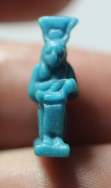 Picture of  ANCIENT  EGYPT. FAIENCE AMULET. ISIS NURSING HORUS 600 - 300 B.C