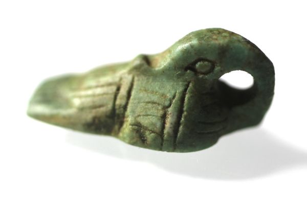 Picture of ANCIENT  EGYPT. STONE AMULET. DUCK. 600 - 300 B.C  GLAZED STONE. 