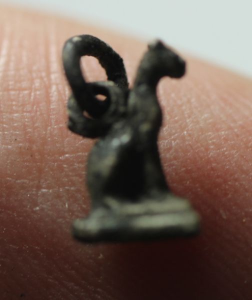 Picture of ANCIENT EGYPT. NEW KINGDOM TINY SILVER CAT AMULET. 1250 B.C