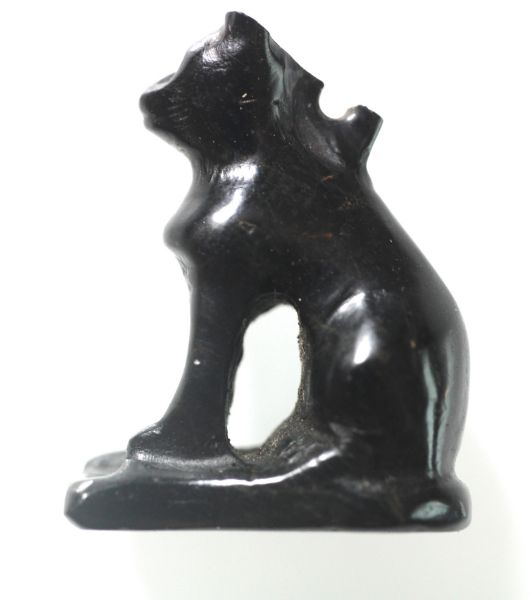 Picture of ANCIENT EGYPT. GLASS? CAT AMULET. 600 - 300 B.C