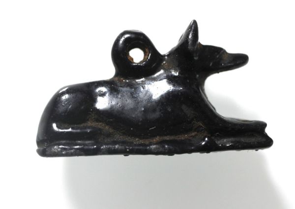 Picture of ANCIENT EGYPT. GLASS? ANUBIS AMULET. 600 - 300 B.C