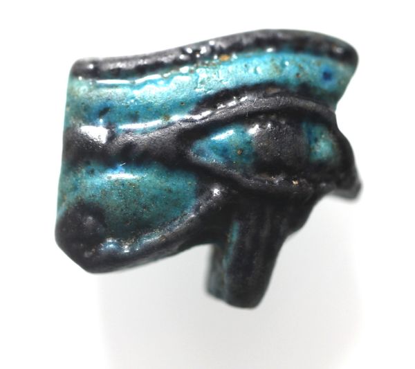 Picture of ANCIENT EGYPT. FAIENCE EYE OF HORUS AMULET. 600 - 300 B.C