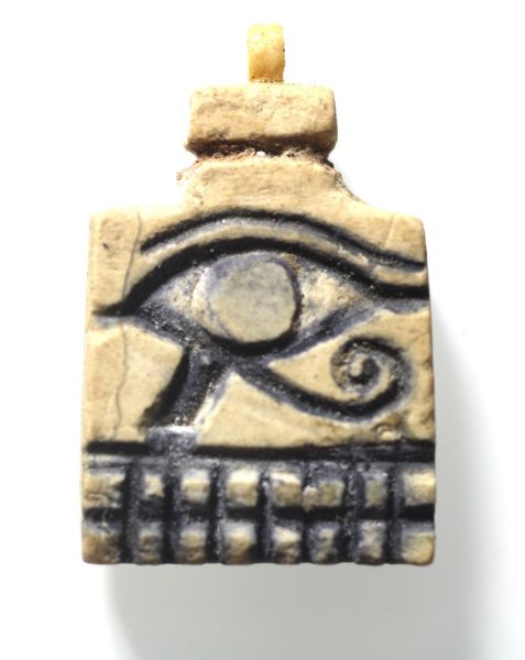 Picture of ANCIENT EGYPT. PTOLEMAIC OR ROMAN IVORY EYE OF HORUS AMULET. 100 B.C - 100 A.D