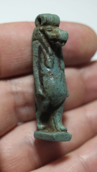 Picture of ANCIENT EGYPT. FAIENCE TAWERET AMULET. LARGE. 600-300 B.C