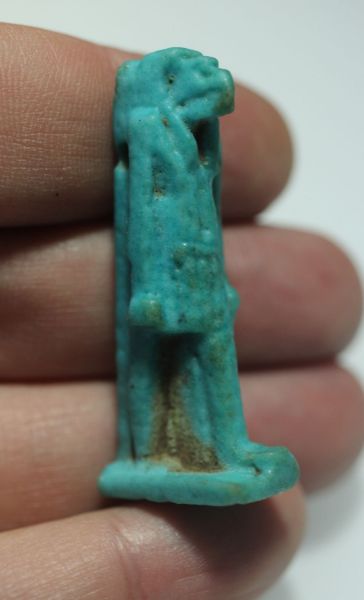 Picture of ANCIENT EGYPT. FAIENCE THOTH AMULET. LARGE. 600-300 B.C