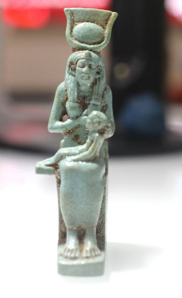 Picture of ANCIENT EGYPT. HUGE FAIENCE ISIS NURSING HORUS  AMULET.   600-300 B.C